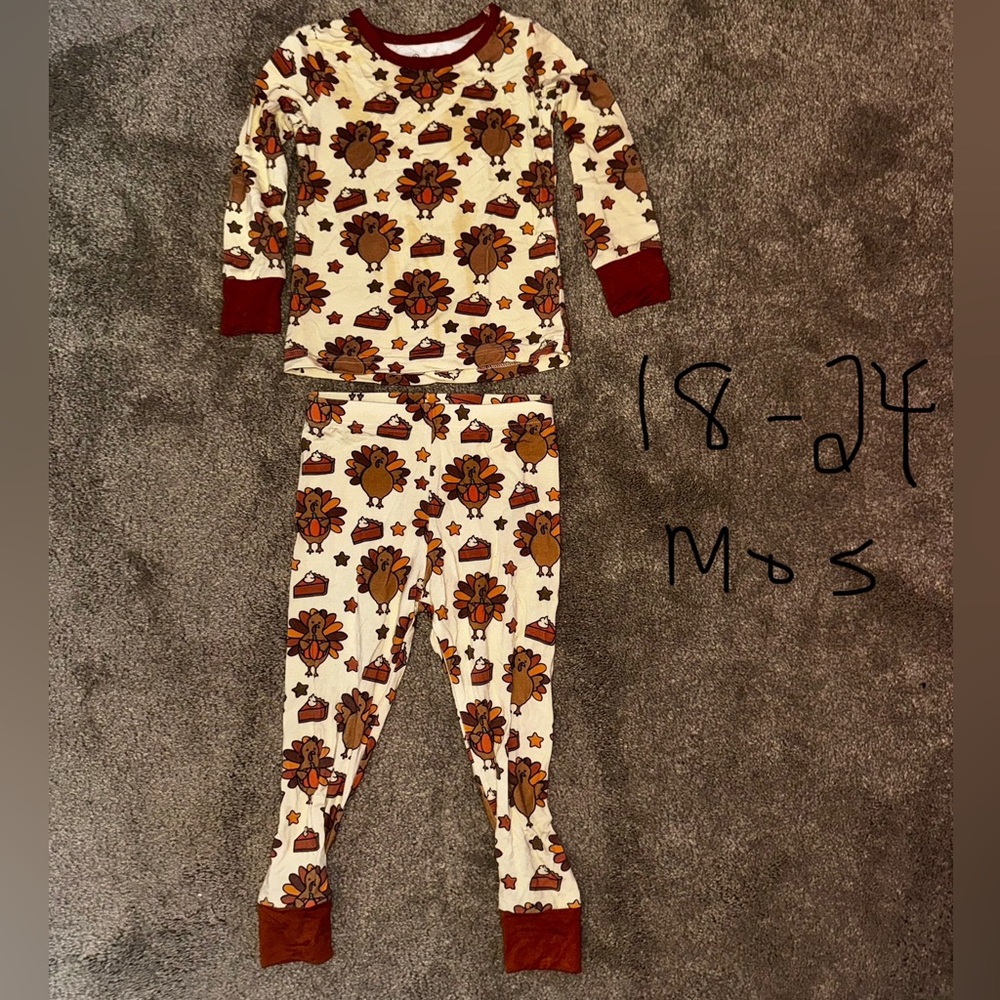 Caden Lane Turkey Time Two Piece Pajama Set